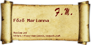 Főző Marianna névjegykártya